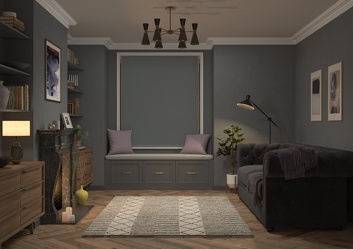 Rimini (Blackout), Storm Cloud & Optima Dawn - Double Roller Blind - Image 7